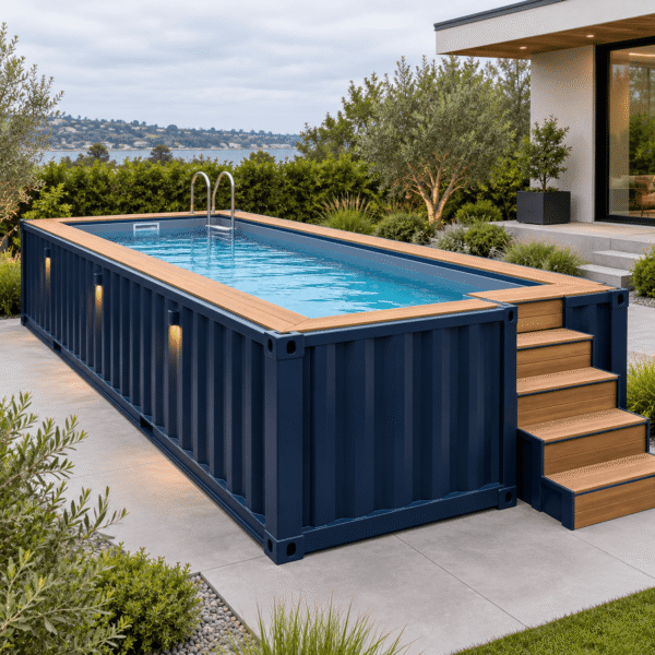 Container pool for sale with modern outdoor installation
