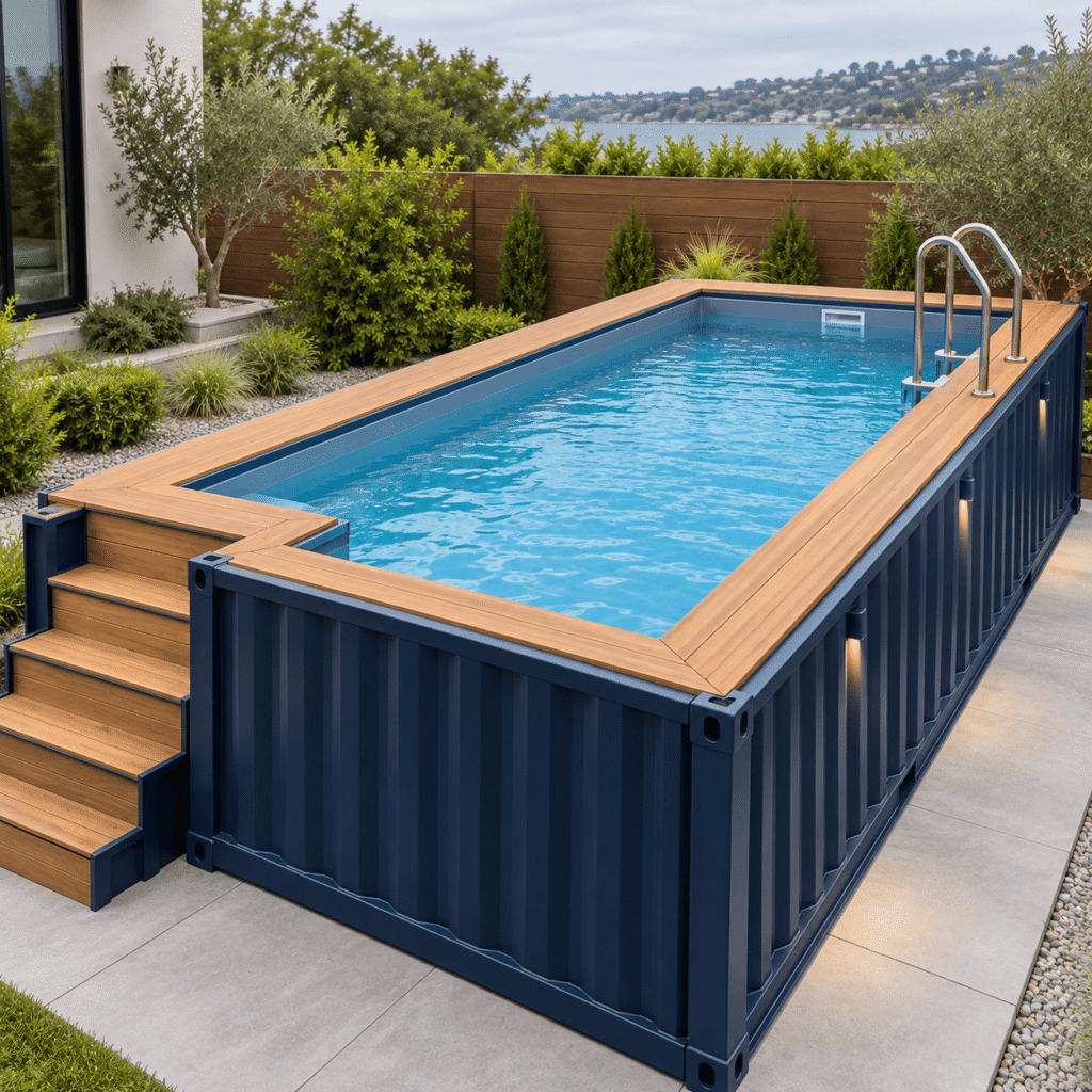 Container pool for sale with modern outdoor installation
