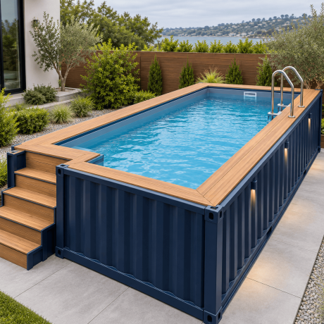 Container pool for sale with modern outdoor installation