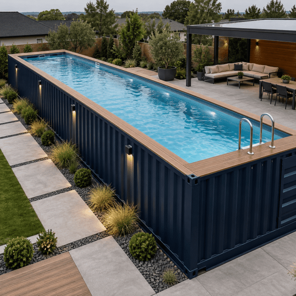 40 Foot Container Swimming Pool Side View