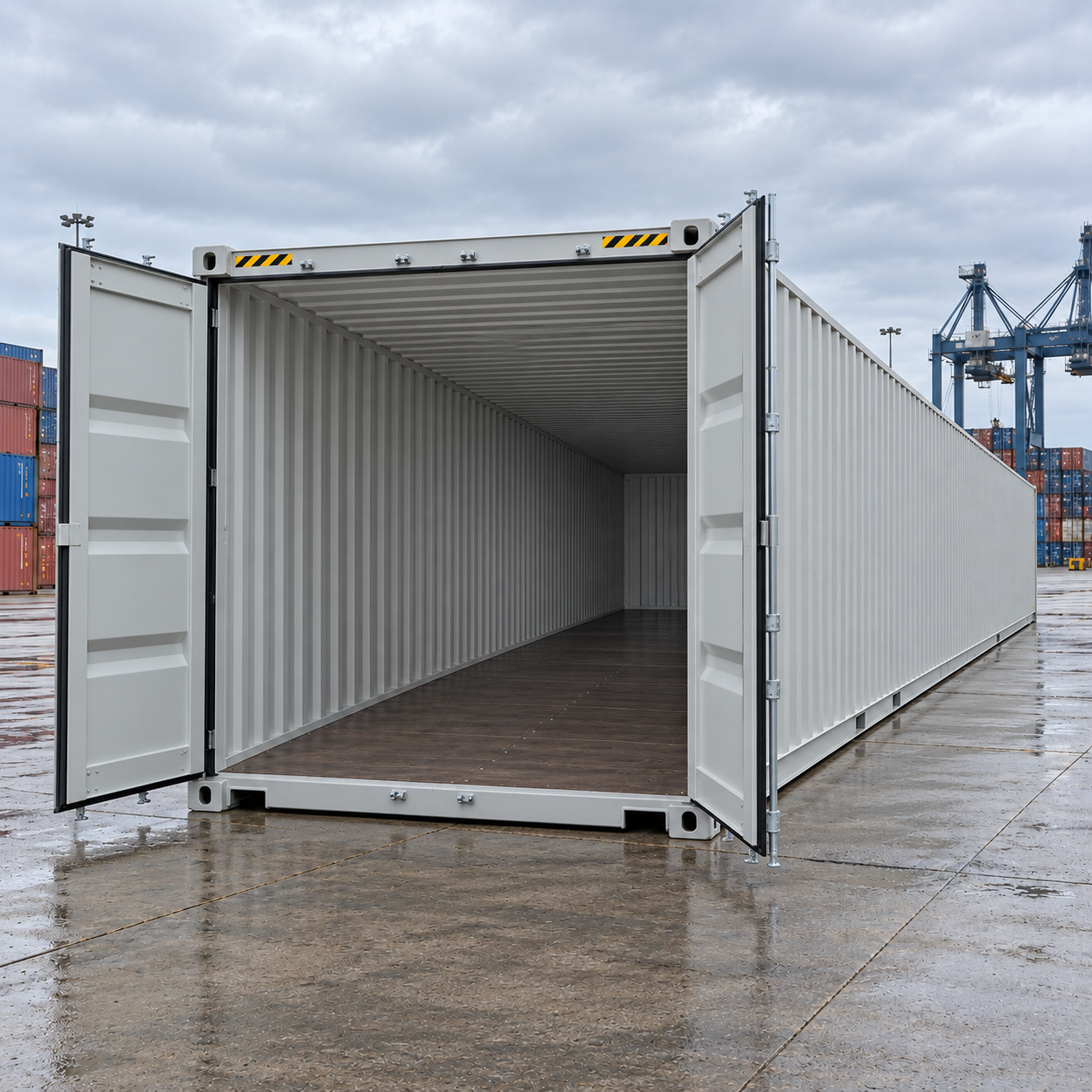 Interior view of a 53-foot shipping container