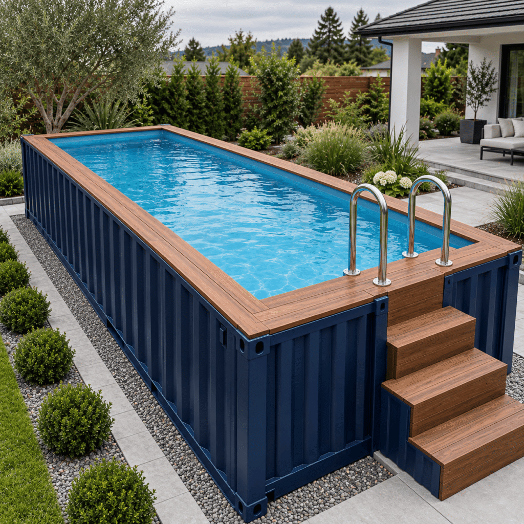 20 foot container swimming pool exterior view