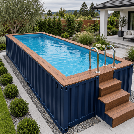 20 foot container swimming pool exterior view