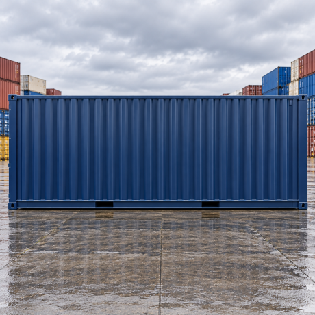 Side view of one-trip storage container